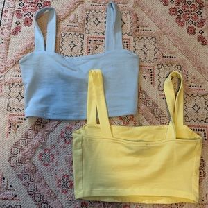 two tank tops (yellow, Blue)